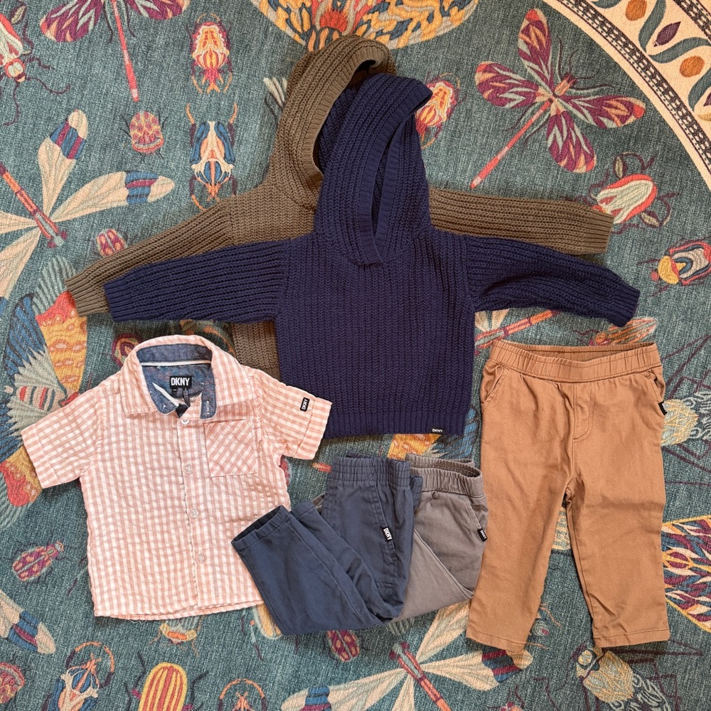 DKNY Shirt, Pants and Sweater Set 12M